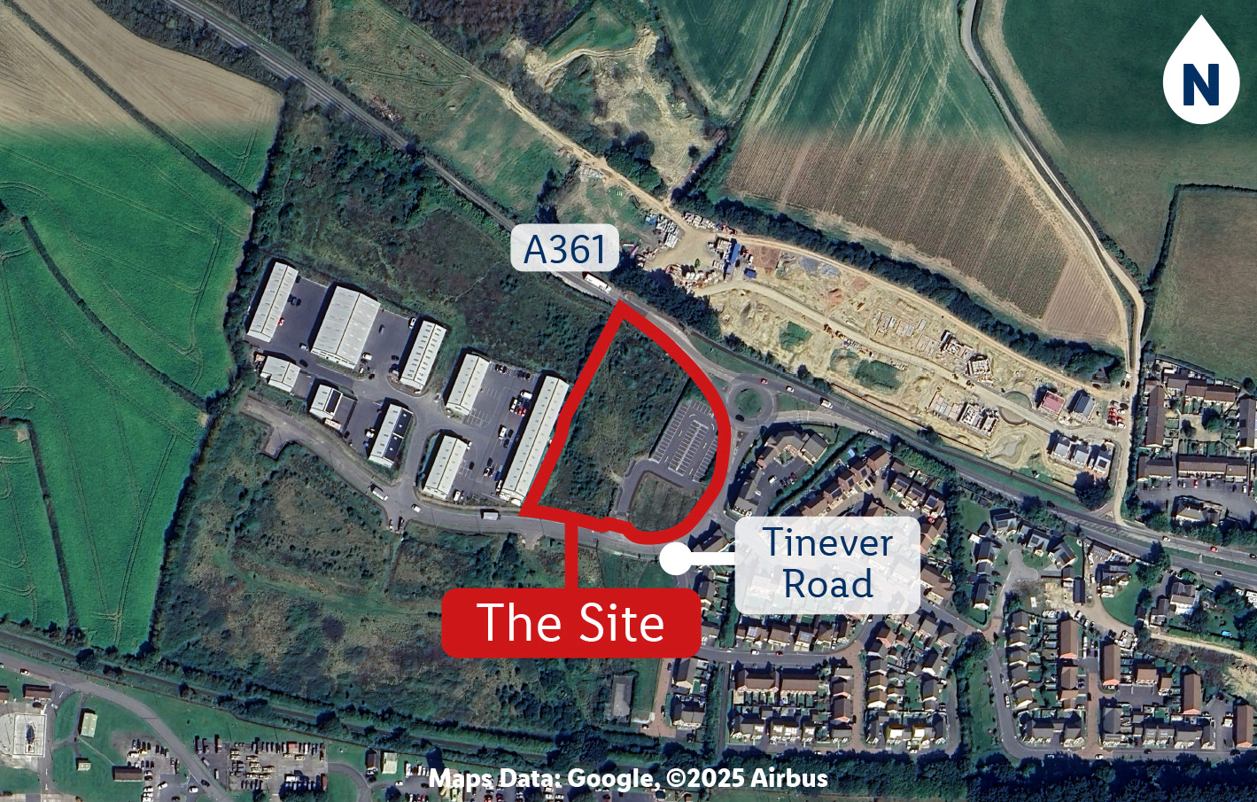 aerial photograph of the site